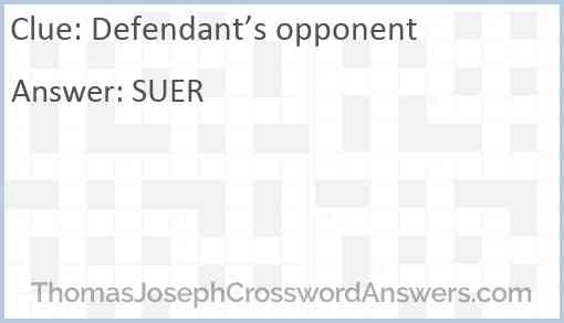 Defendant’s opponent Answer