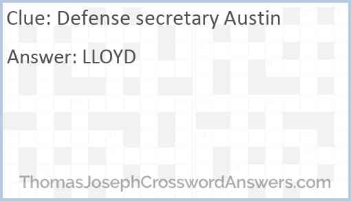 Defense secretary Austin Answer