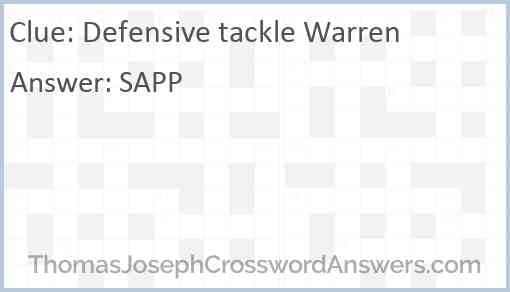 Defensive tackle Warren Answer