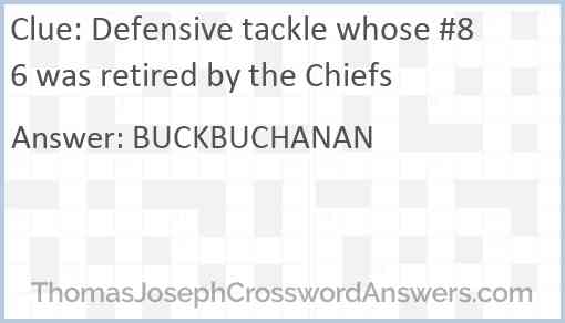Defensive tackle whose #86 was retired by the Chiefs Answer