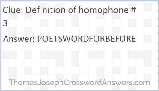 Definition of homophone #3 Answer