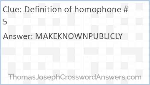 Definition of homophone #5 Answer
