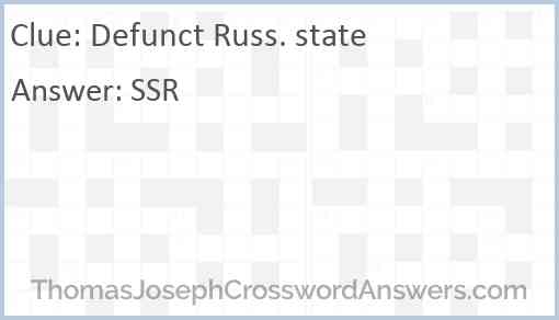 Defunct Russ. state Answer
