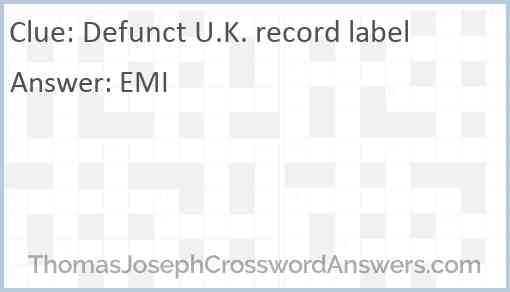 Defunct U.K. record label Answer