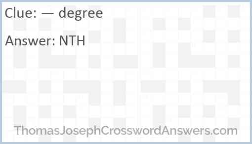 — degree Answer