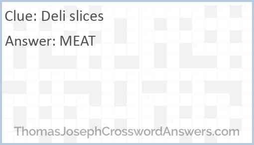 Deli slices Answer