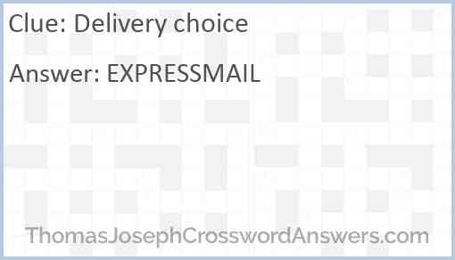 Delivery choice Answer