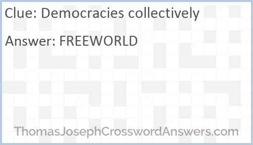 Democracies collectively Answer