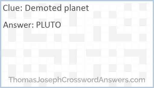 Demoted planet Answer
