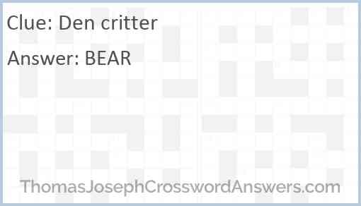 Den critter Answer