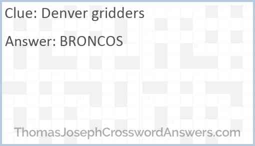 Denver gridders Answer