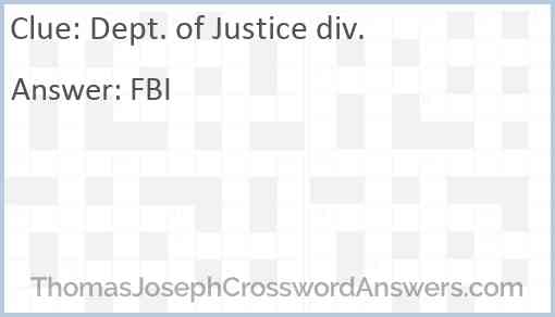 Dept. of Justice div. Answer