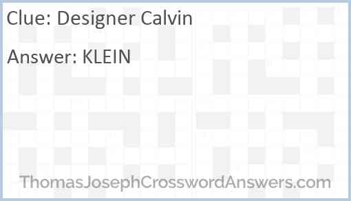 Designer Calvin Answer