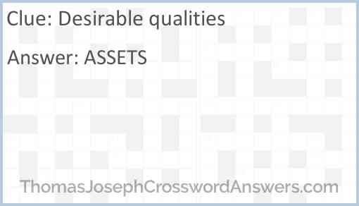 Desirable qualities Answer