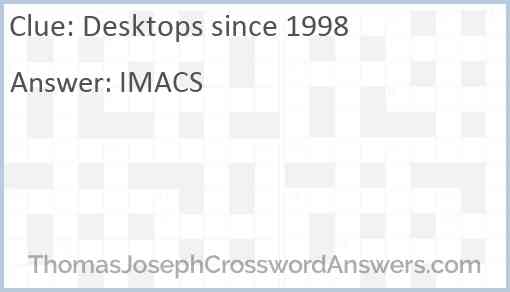 Desktops since 1998 Answer
