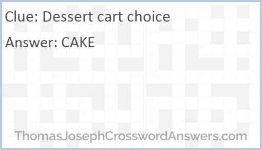 Dessert cart choice Answer