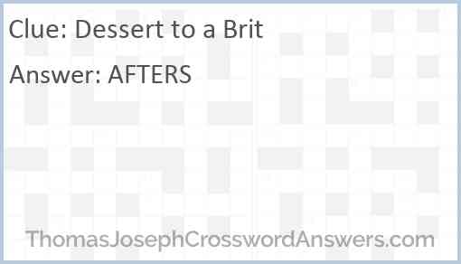 Dessert to a Brit Answer