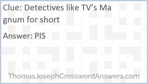 Detectives like TV’s Magnum for short Answer