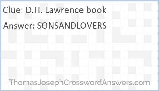 D.H. Lawrence book Answer