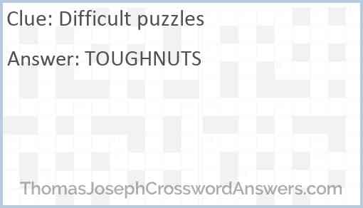 Difficult puzzles Answer