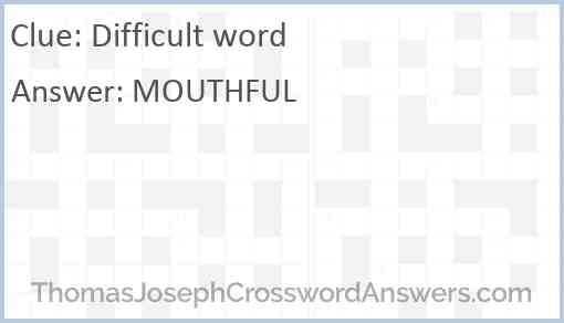 Difficult word Answer