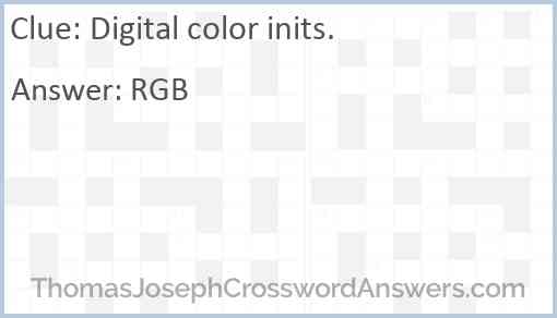 Digital color inits. Answer