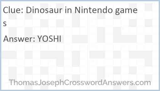Dinosaur in Nintendo games Answer