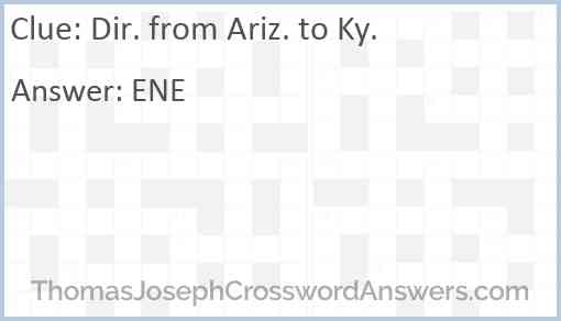 Dir. from Ariz. to Ky. Answer