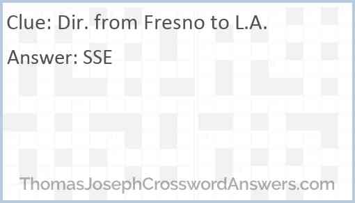 Dir. from Fresno to L.A. Answer