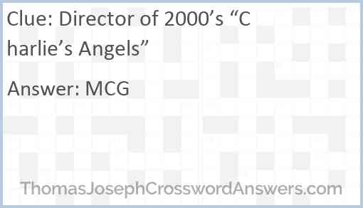 Director of 2000’s “Charlie’s Angels” Answer