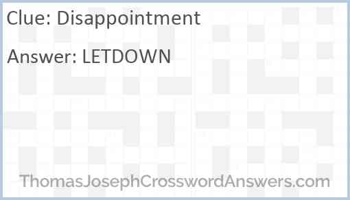 Disappointment Answer