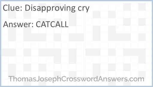 Disapproving cry Answer