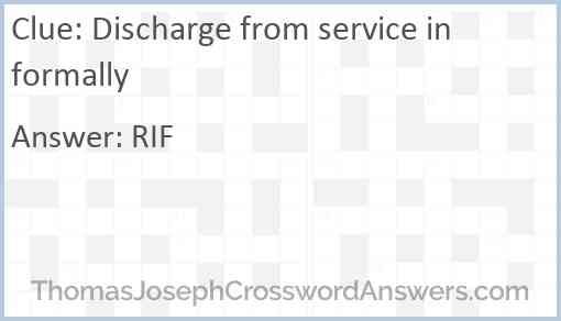 Discharge from service informally Answer