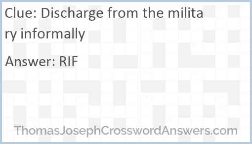 Discharge from the military informally Answer