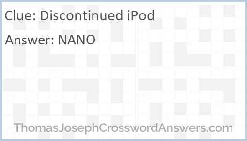 Discontinued iPod Answer