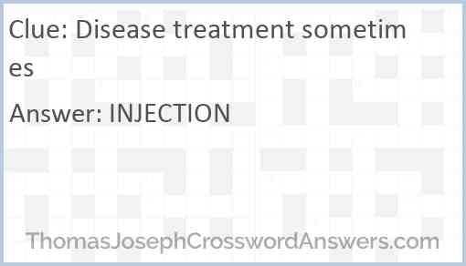 Disease treatment sometimes Answer