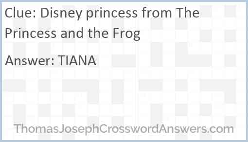 Disney princess from The Princess and the Frog Answer
