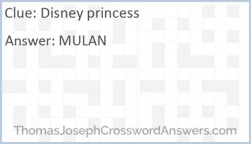 Disney princess Answer