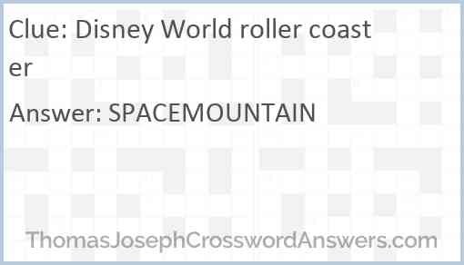 Disney World roller coaster Answer