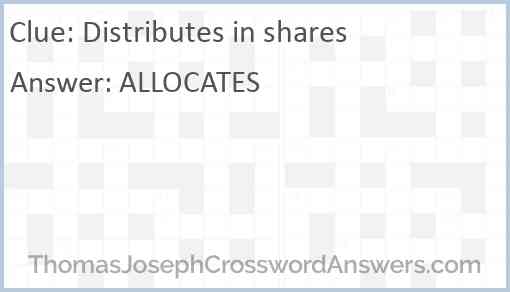 Distributes in shares Answer