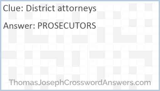 District attorneys Answer