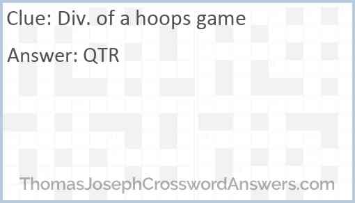 Div. of a hoops game Answer