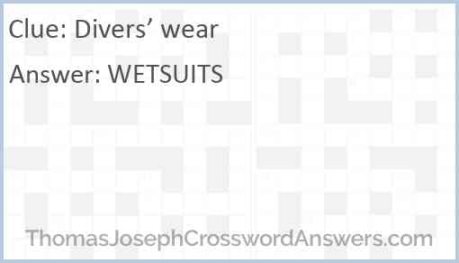 Divers’ wear Answer