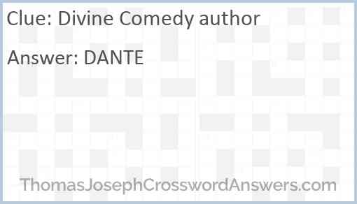 “Divine Comedy” author Answer