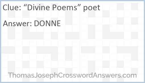 “Divine Poems” poet Answer