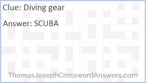 Diving gear Answer