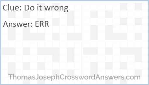 Do it wrong Answer