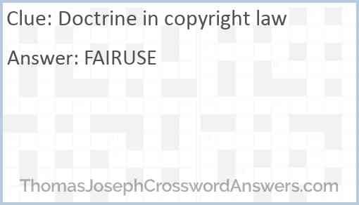 Doctrine in copyright law Answer