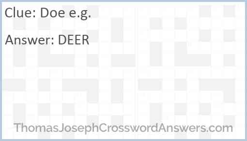 Doe e.g. Answer