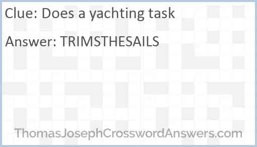 Does a yachting task Answer